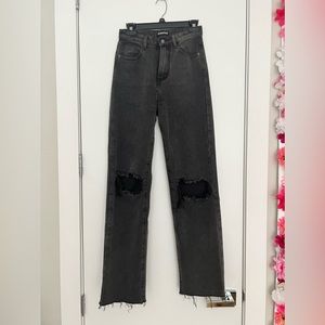 Black Wash Mom Jeans